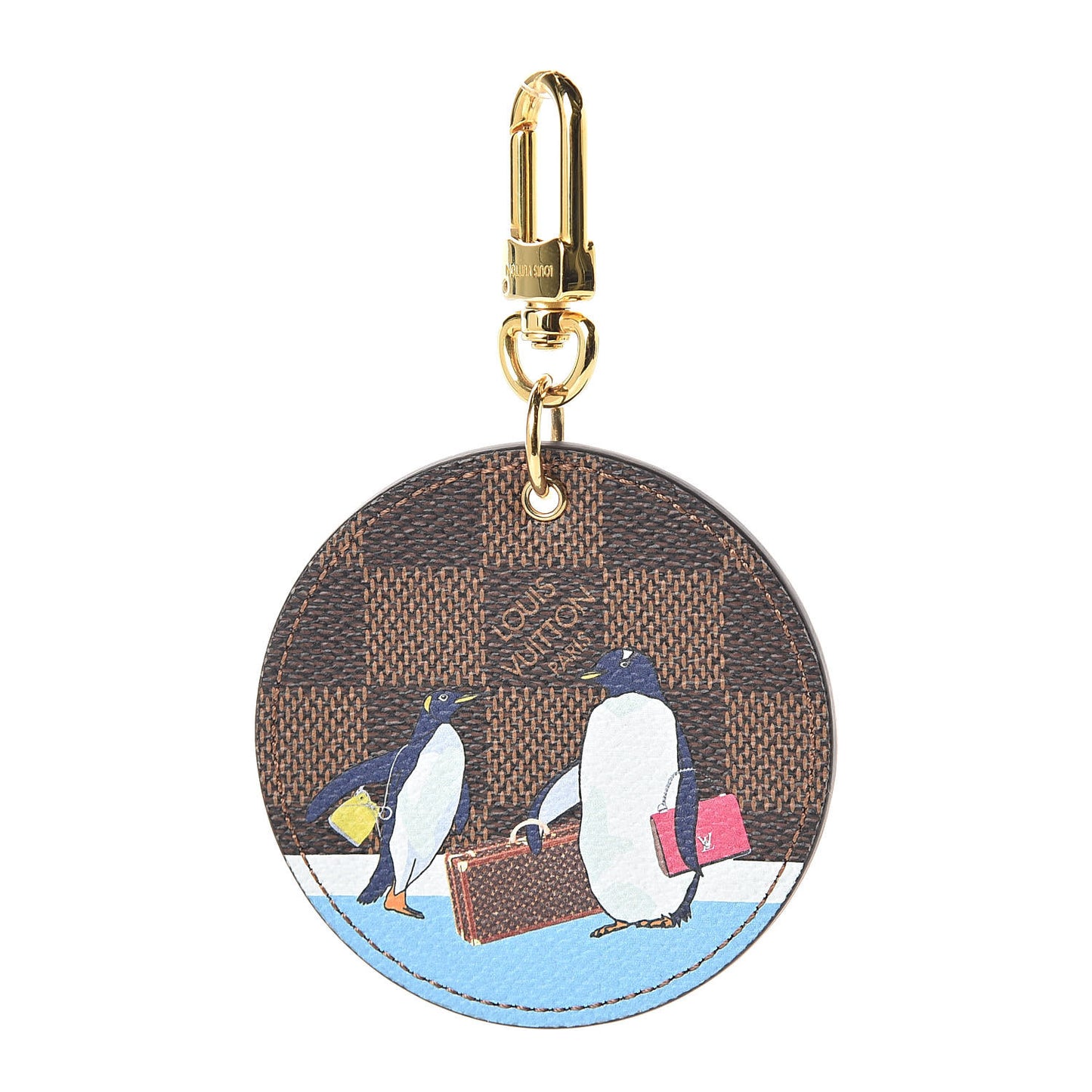 Damier Ebene Illustre Manchot Bag Charm Key Ring