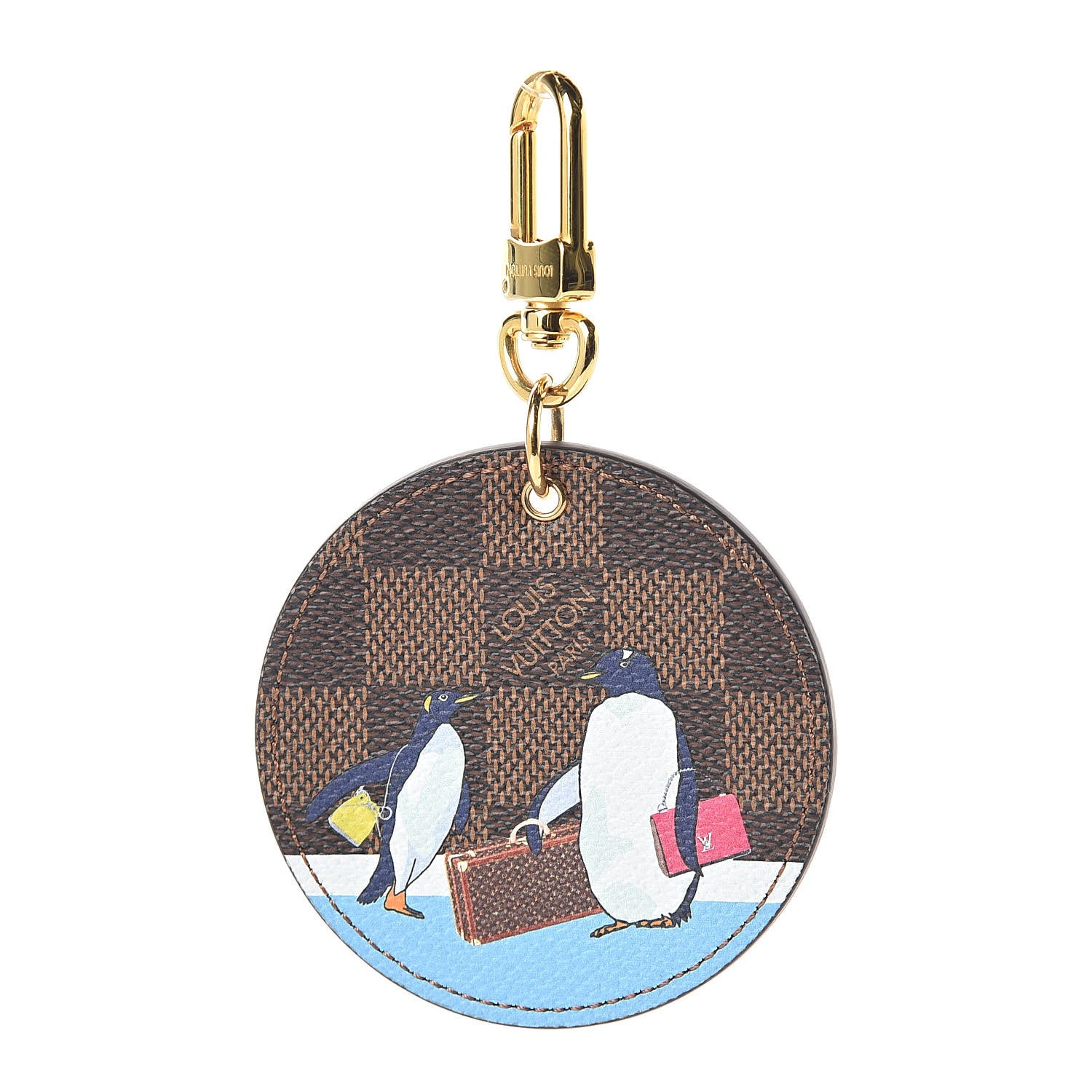 Louis Vuitton Damier Ebene Illustre Manchot Bag Charm Key Ring 1 of 4