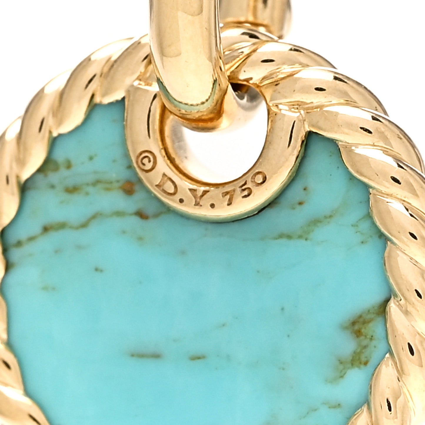 18K Yellow Gold Turquoise Elements Pendant
