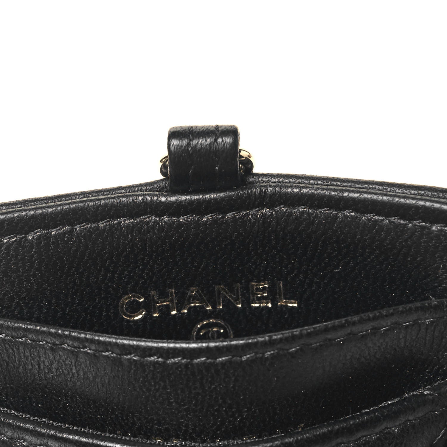 Chanel Lambskin Quilted Card Holder On Chain Black 4 of 5
