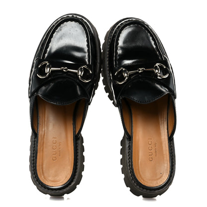 Gucci Magnum Calfskin Womens Horsebit Platform Mules 35.5 Black 2 of 11