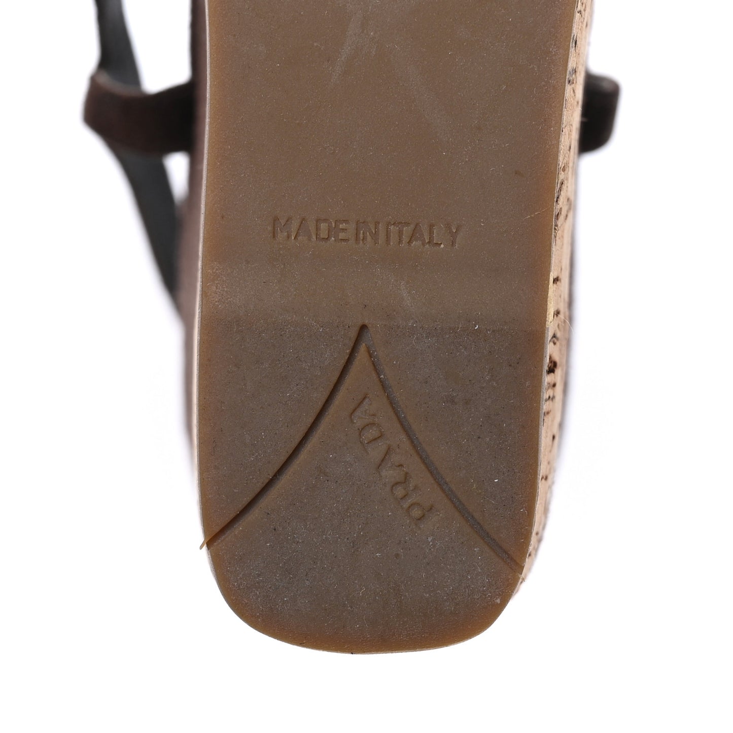 Suede Cork Wedge Sandals 36.5 Brown