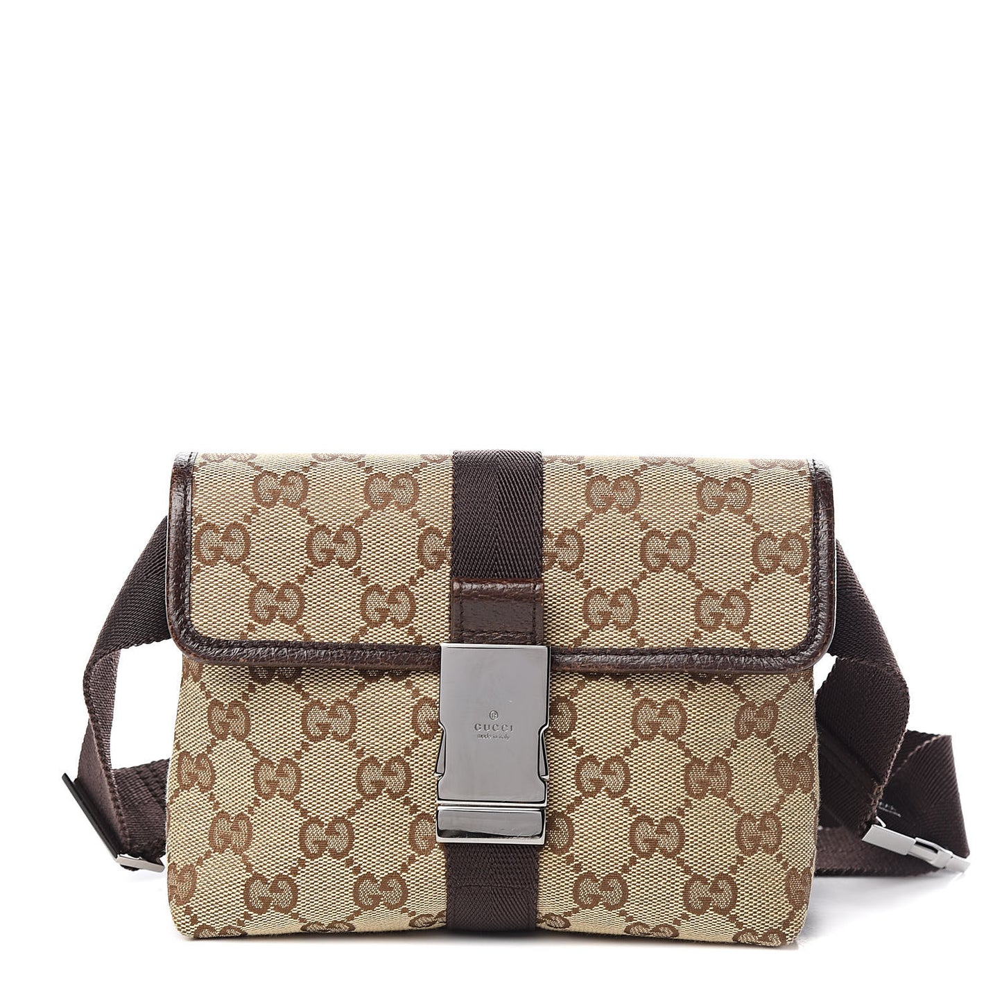 Monogram Waist Pouch Bag Dark Brown