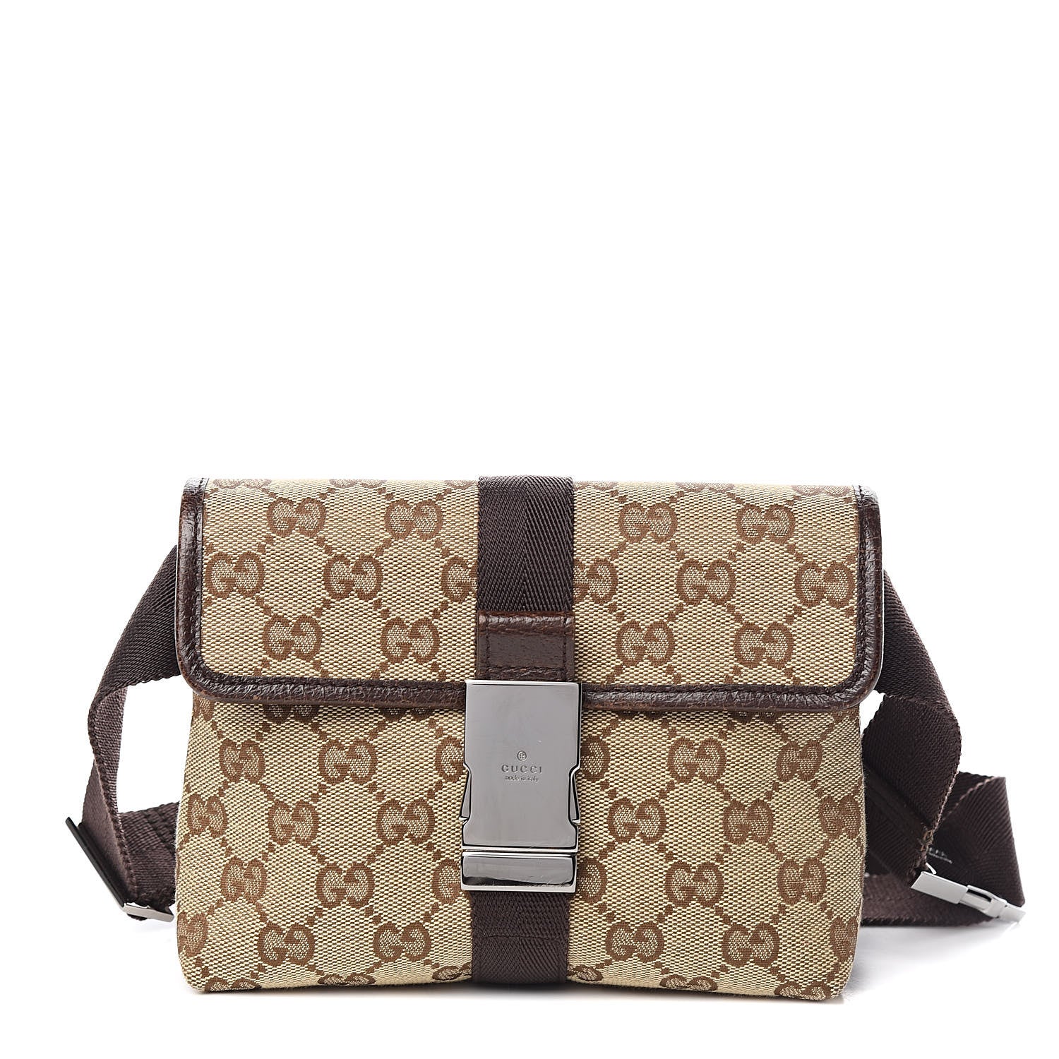 Gucci Monogram Waist Pouch Bag Dark Brown 1 of 10