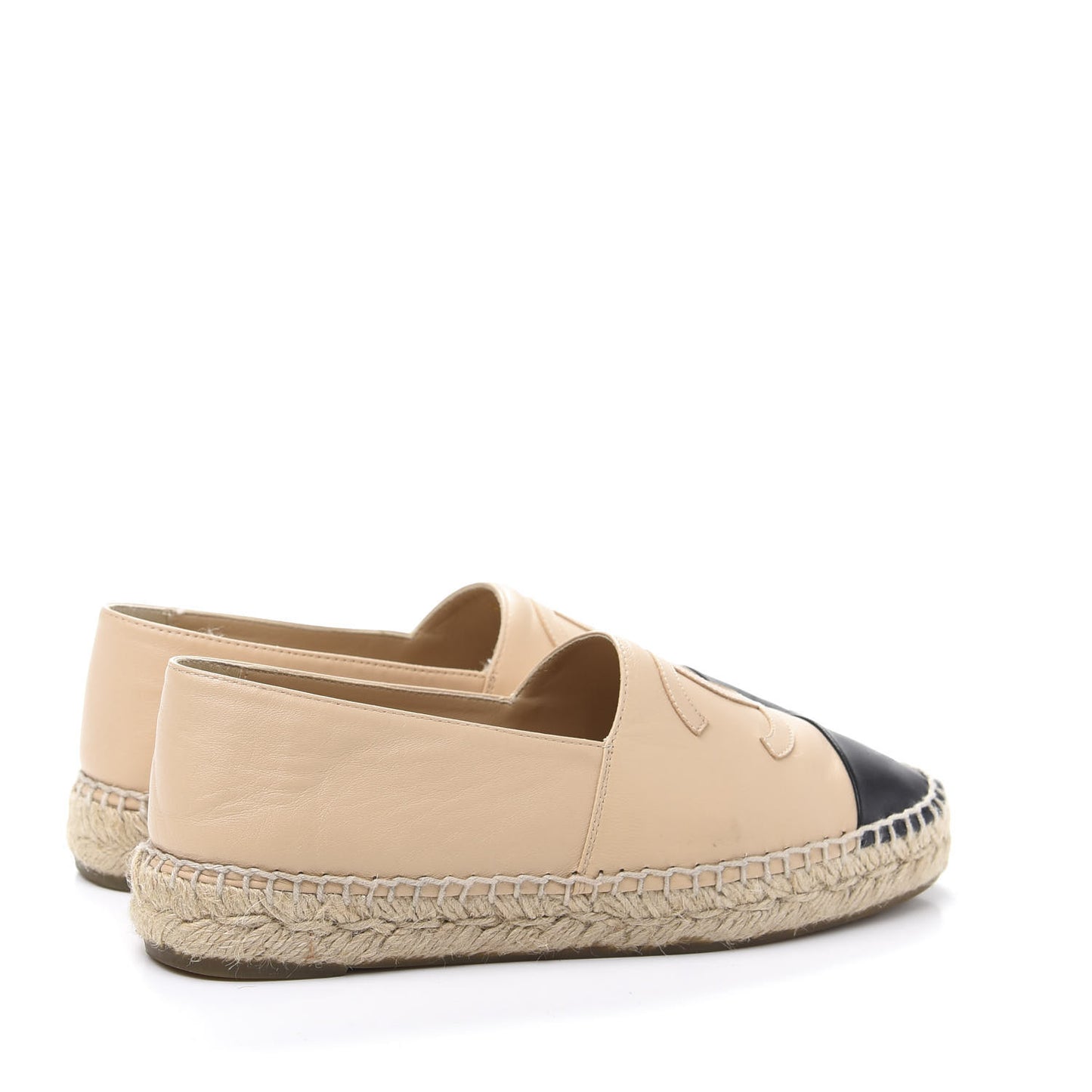Lambskin CC Espadrilles 36 Beige Black