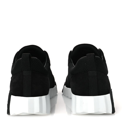 Hermes Textured Mesh Suede Goatskin Bouncing Sneakers 40 Black 6 of 11