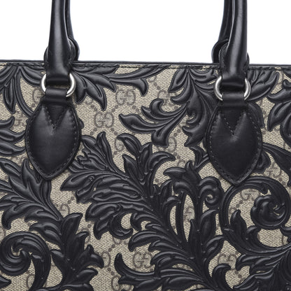 Gucci GG Supreme Monogram Arabesque Small Top Handle Bag Beige Black 15 of 17