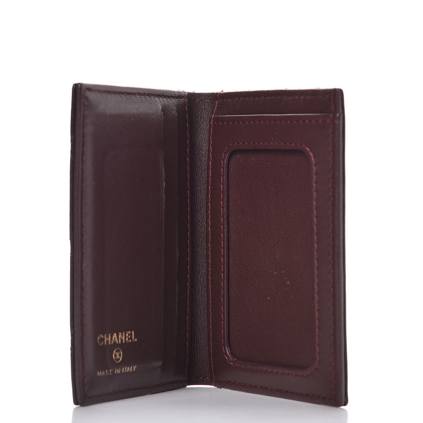 Lambskin Quilted Card Holder Wallet Black