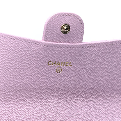 Chanel Caviar Quilted Large Gusset Flap Wallet Light Pink 4 of 5