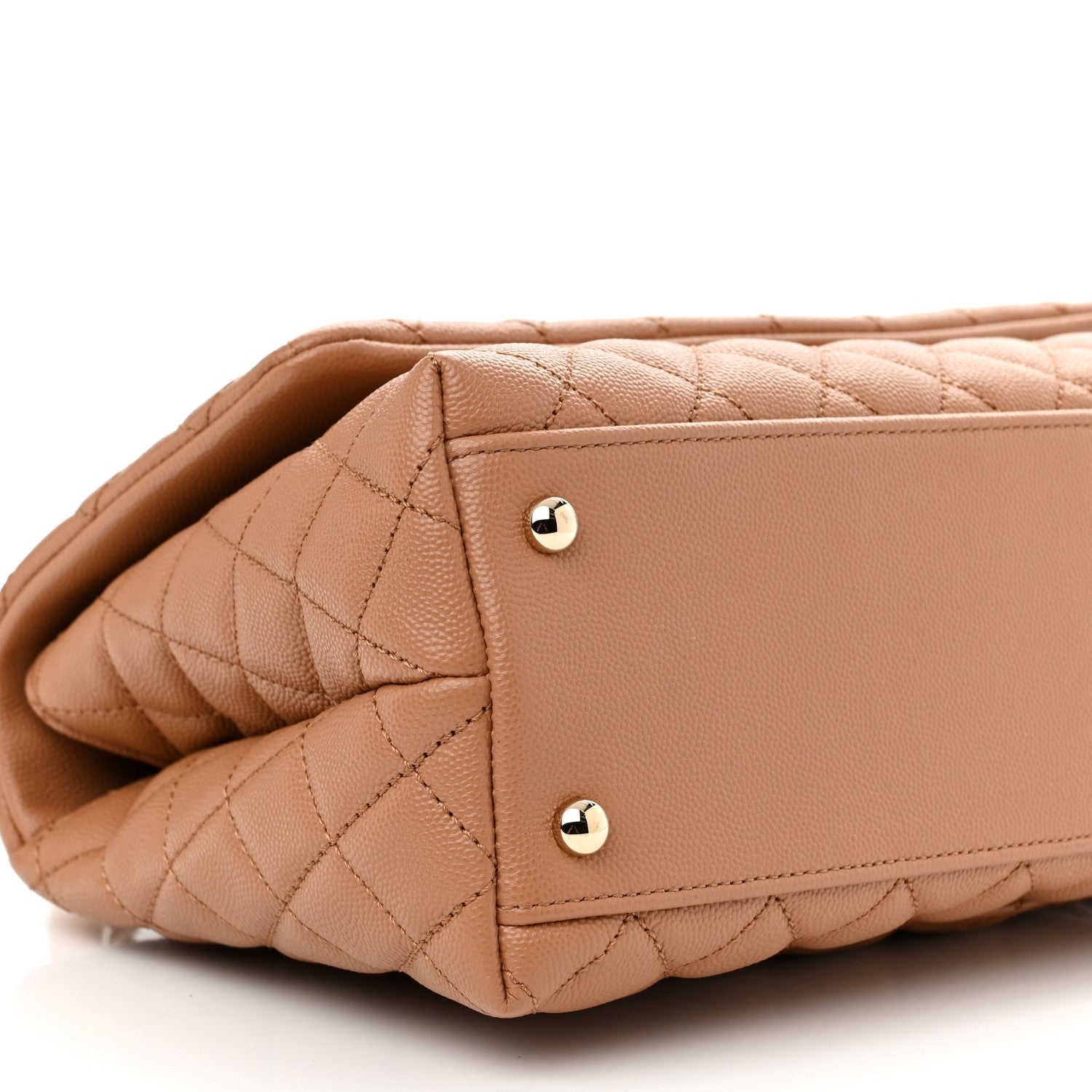 Chanel Caviar Quilted Lizard Embossed Small Coco Handle Flap Brown 9 of 10
