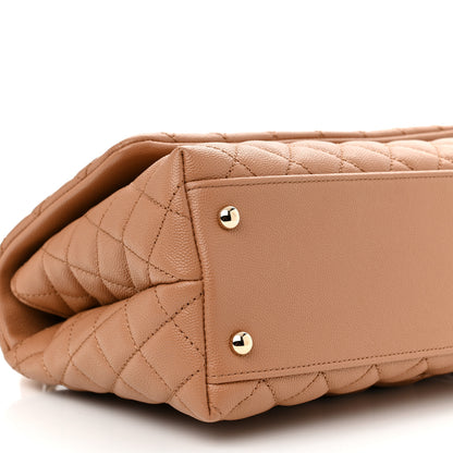Chanel Caviar Quilted Lizard Embossed Small Coco Handle Flap Brown 9 of 10