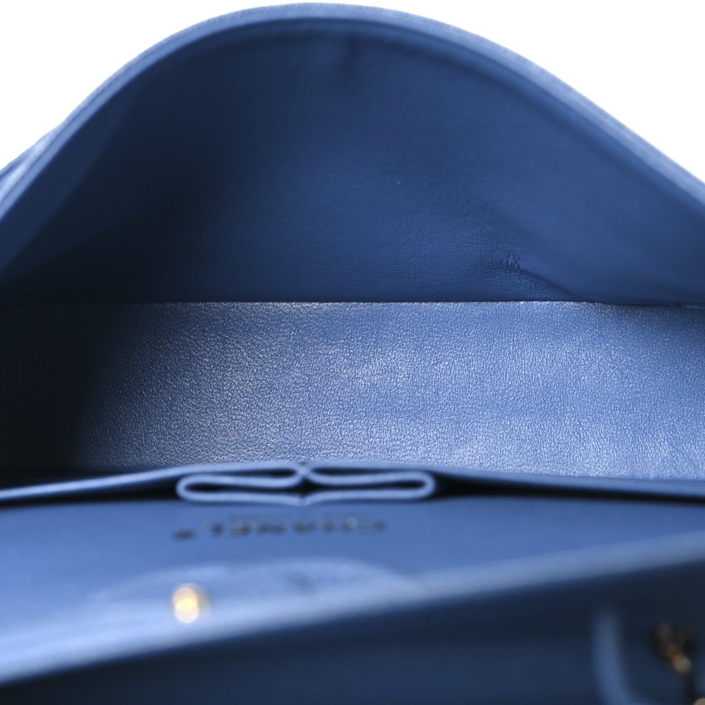 Caviar Quilted Small Double Flap Blue