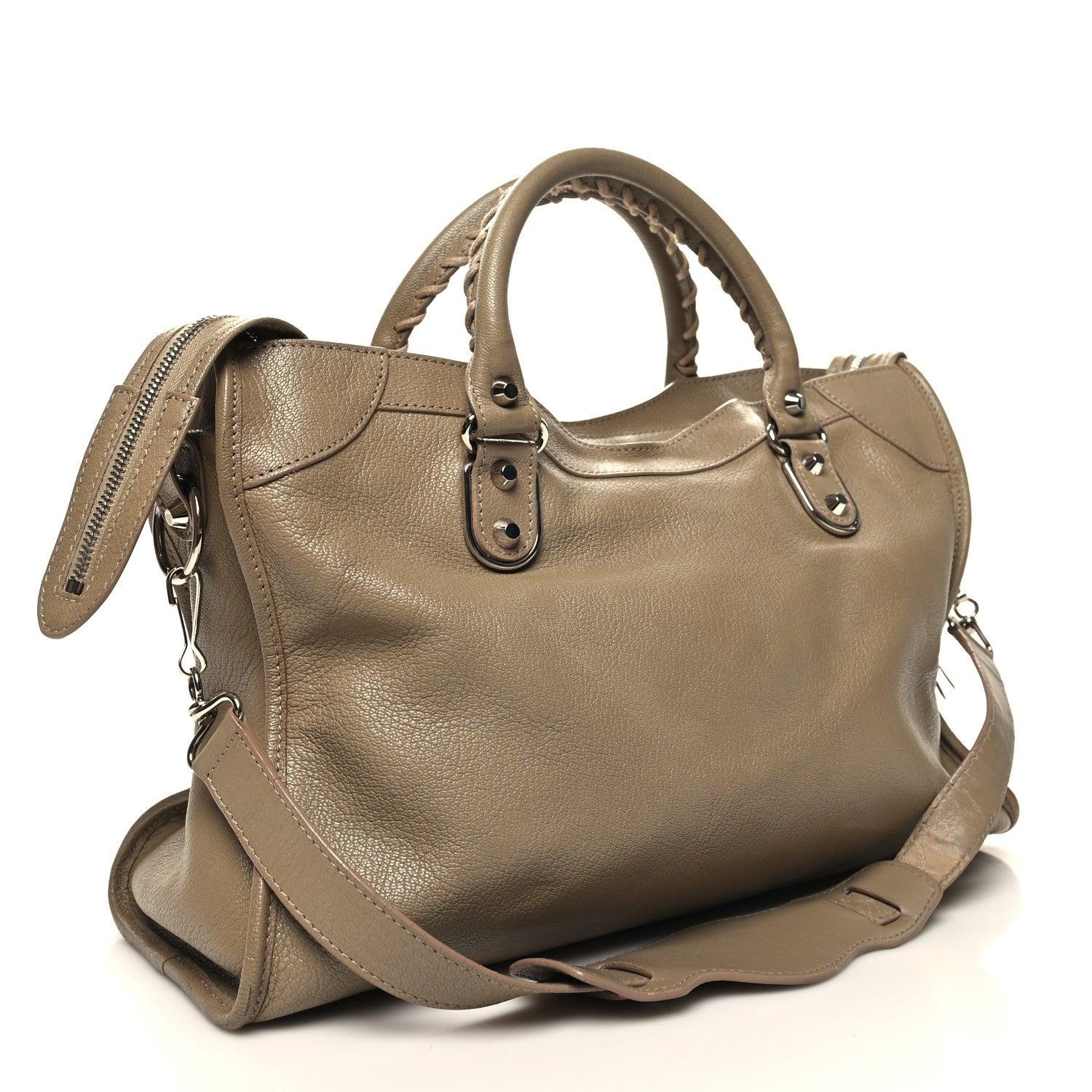 Balenciaga Chevre Silver Metallic Edge Hardware City Beige Dune Argille 4 of 16