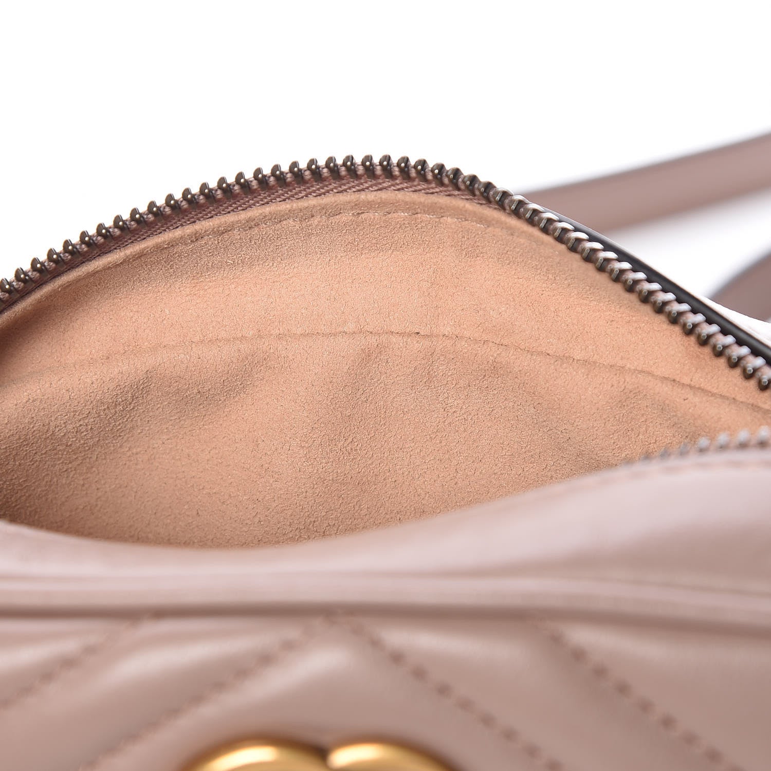 Gucci Calfskin Matelasse Mini GG Marmont Chain Shoulder Bag Nude 9 of 13
