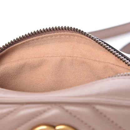 Gucci Calfskin Matelasse Mini GG Marmont Chain Shoulder Bag Nude 9 of 13