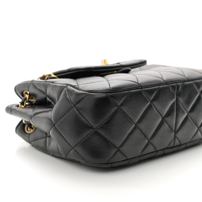 Chanel Lambskin Quilted Braided CC Accordion Flap Bag Black 9 of 11