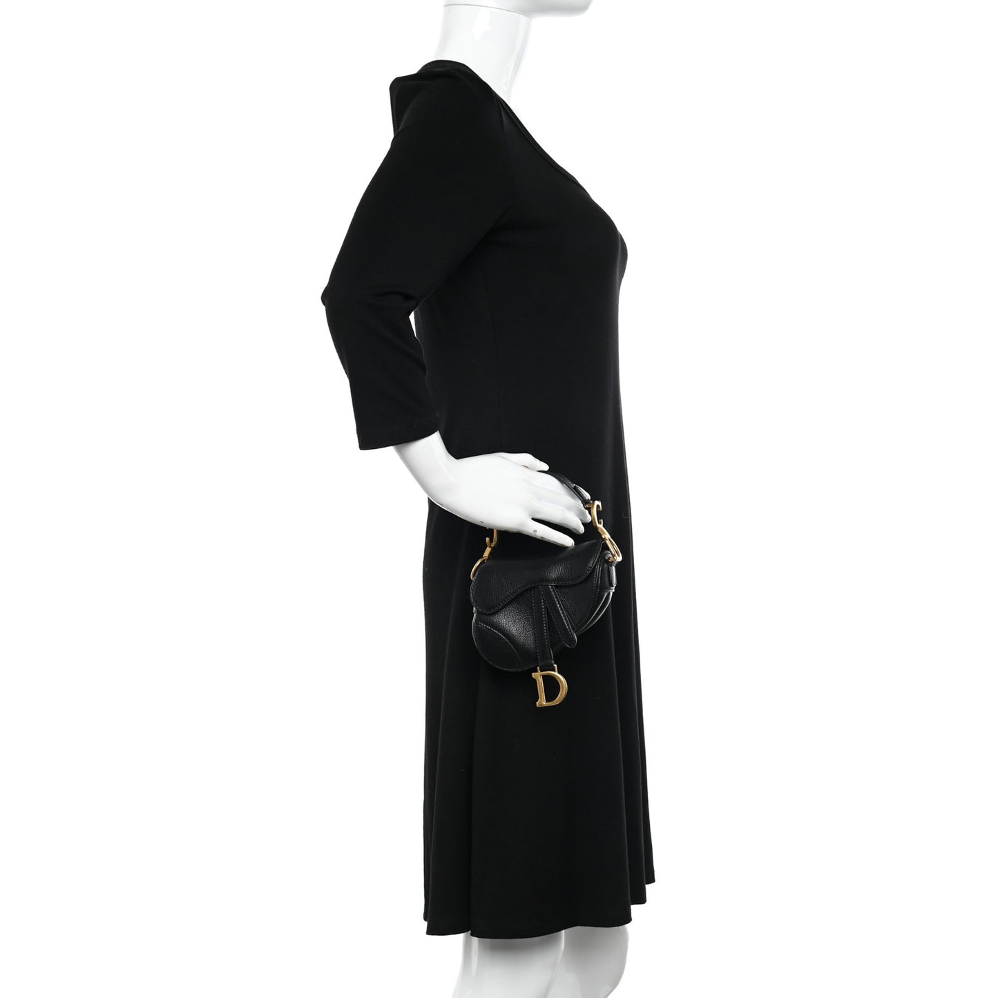 Goatskin Micro Saddle Bag Black