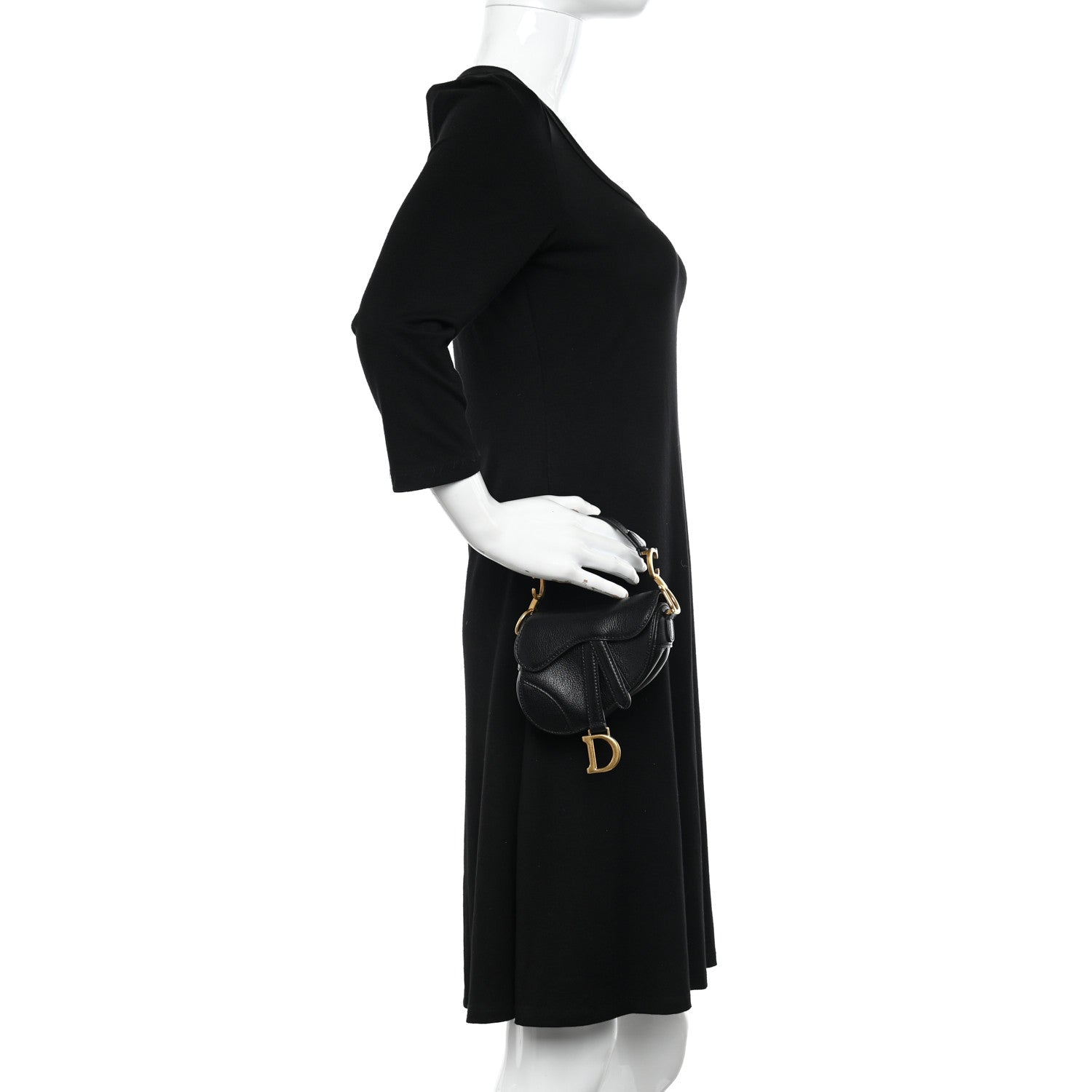 Christian Dior Goatskin Micro Saddle Bag Black 2 of 10