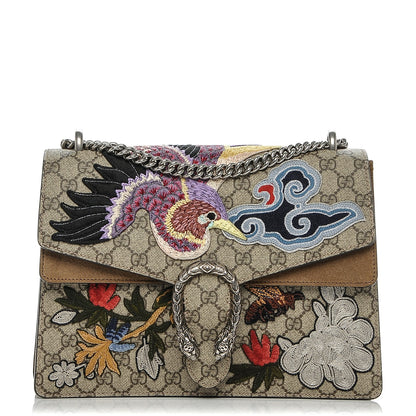 Gucci GG Supreme Monogram Embroidered Medium Dionysus Shoulder Bag Taupe 1 of 8