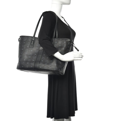 MCM Visetos Medium Liz Reversible Shopper Tote Black 3 of 14