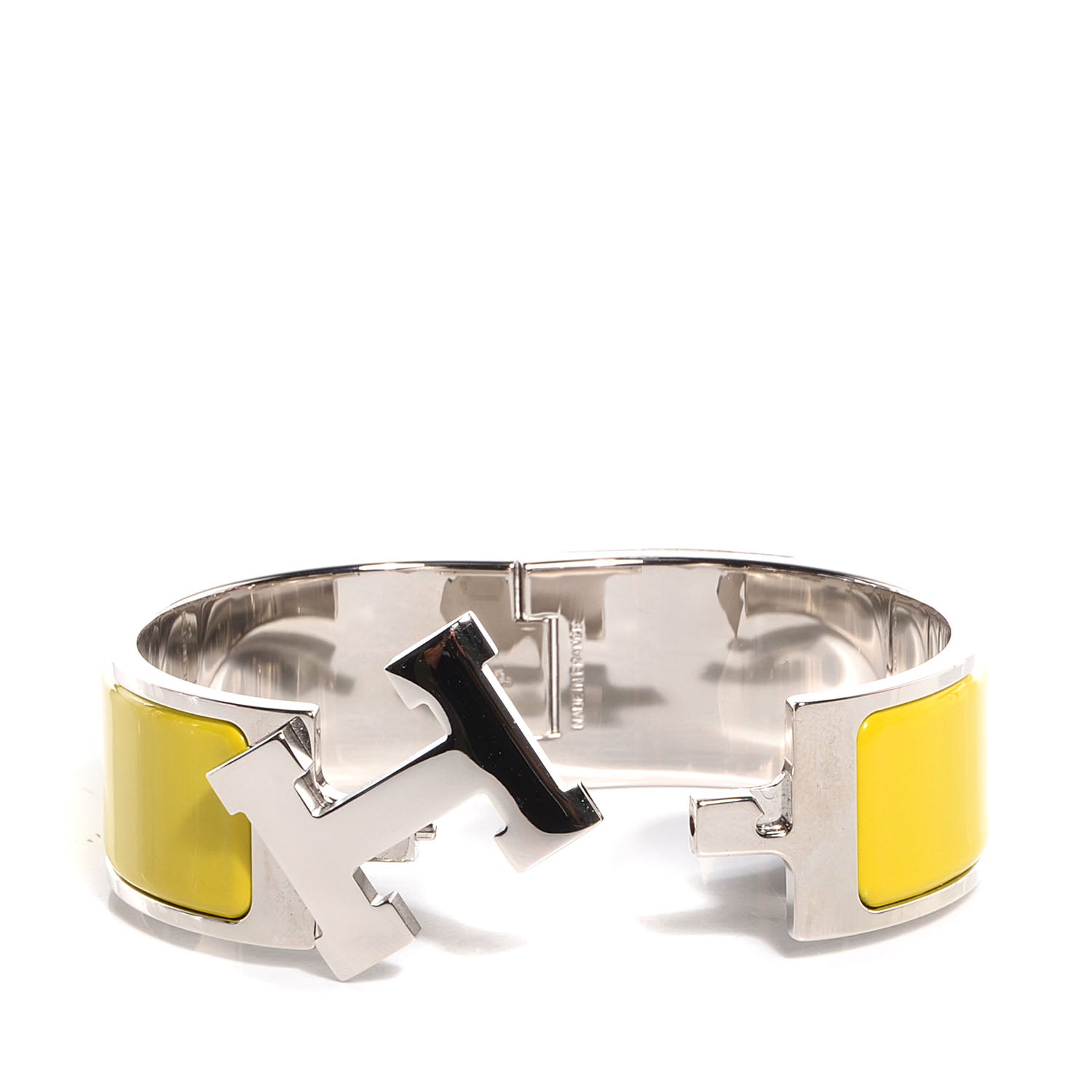 Hermes Enamel Clic Clac H Wide Bracelet PM Chartreuse 4 of 5