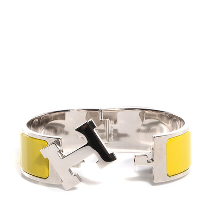 Hermes Enamel Clic Clac H Wide Bracelet PM Chartreuse 4 of 5