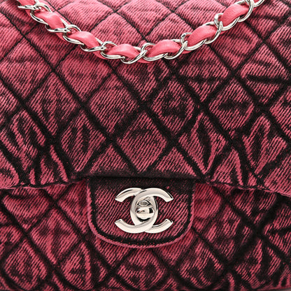 Chanel Washed Denim Quilted Small Denimpression Flap Red Black 8 of 8