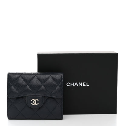 Chanel Caviar Quilted Compact Flap Wallet Navy 9 of 9