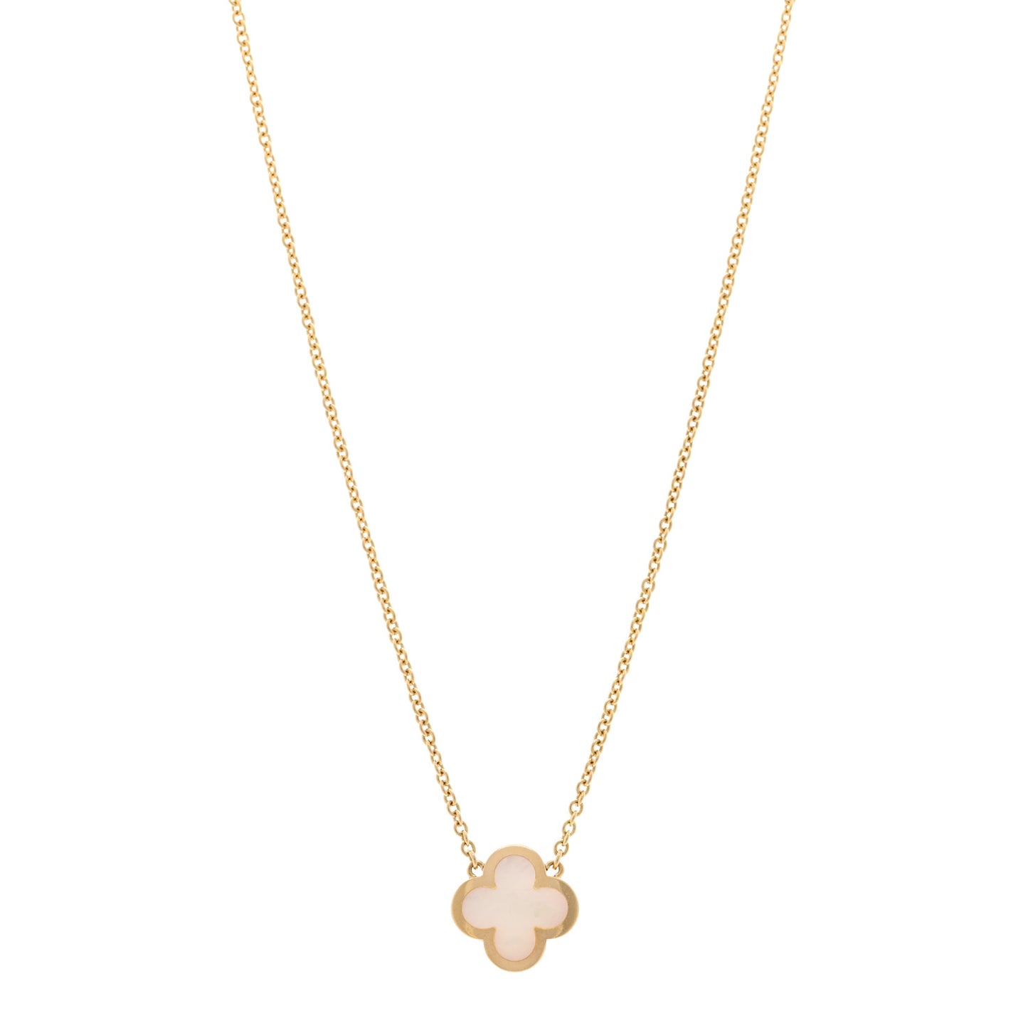 18K Yellow Gold Mother of Pearl Pure Alhambra Pendant Necklace