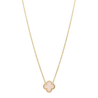 Van Cleef & Arpels 18K Yellow Gold Mother of Pearl Pure Alhambra Pendant Necklace 1 of 6