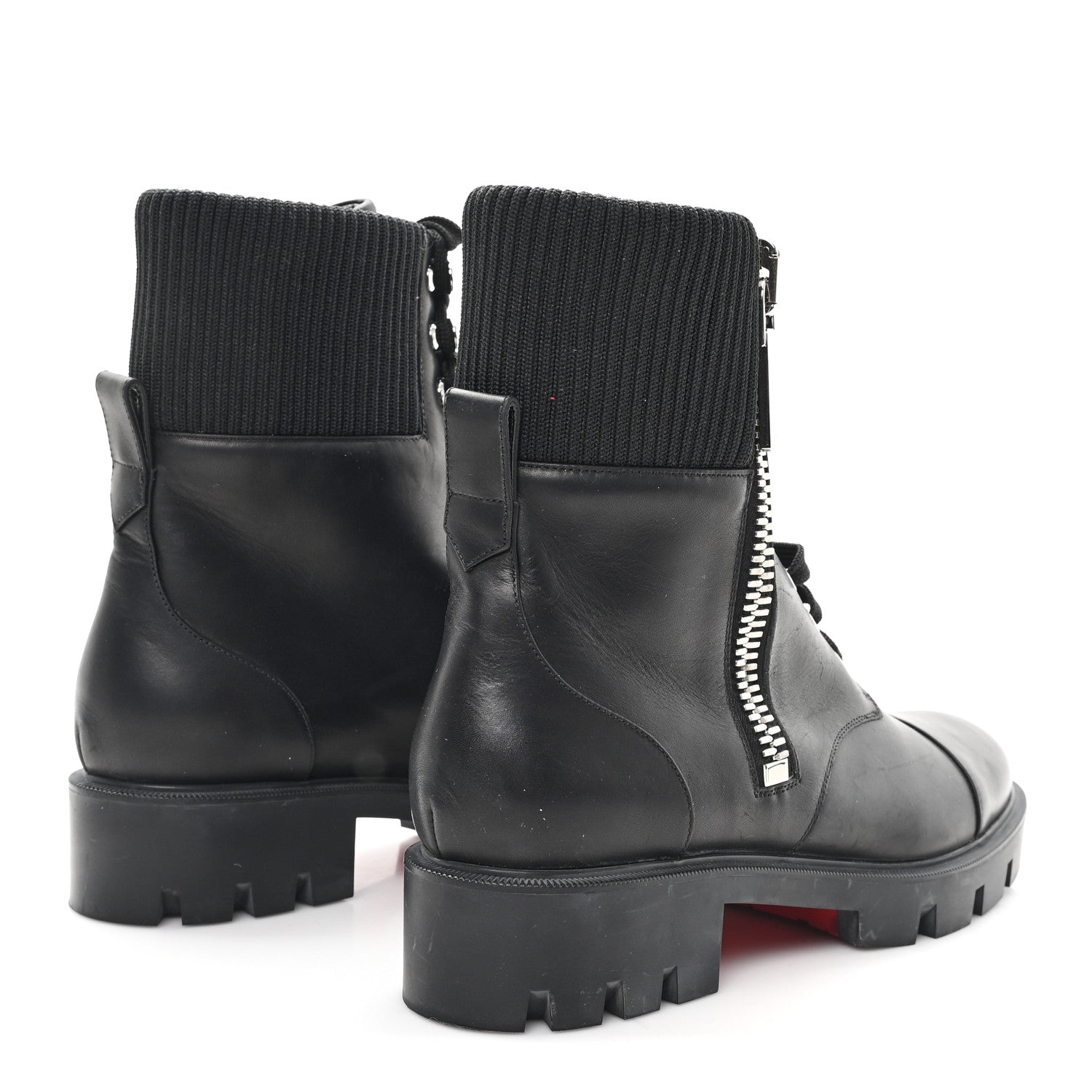 Christian Louboutin Calfskin Knit Quilted En Hiver Boots 40 Black 5 of 8