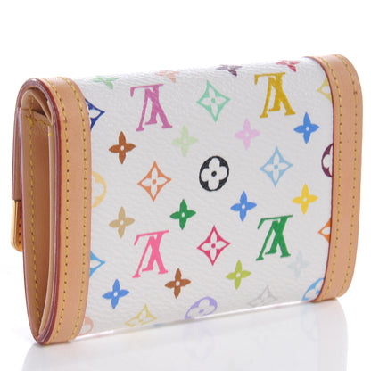 Louis Vuitton Monogram Multicolor Porte-Monnaie Plat Coin Purse White 3 of 8
