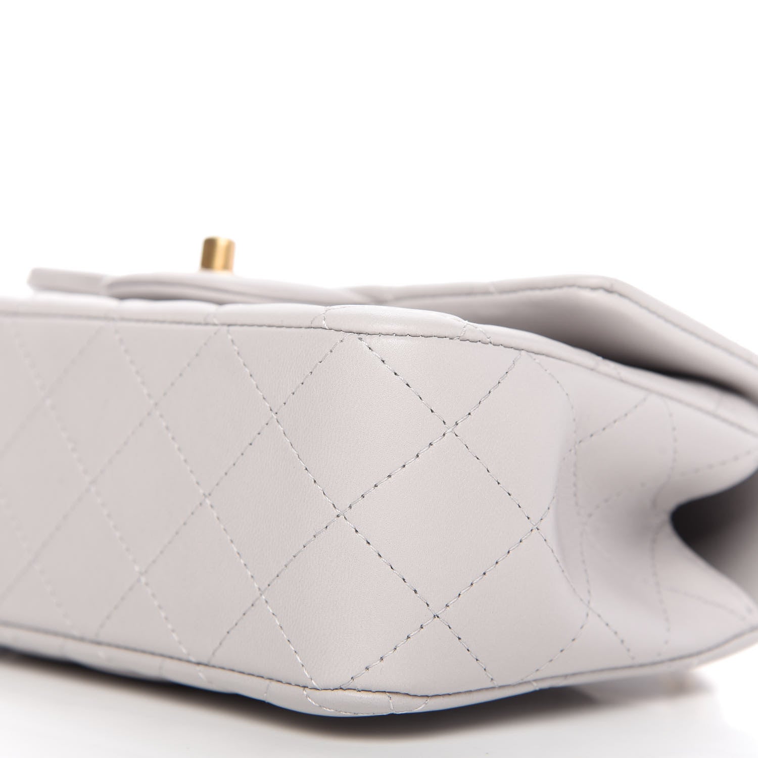 Chanel Lambskin Quilted Mini Top Handle Rectangular Flap Grey 7 of 11