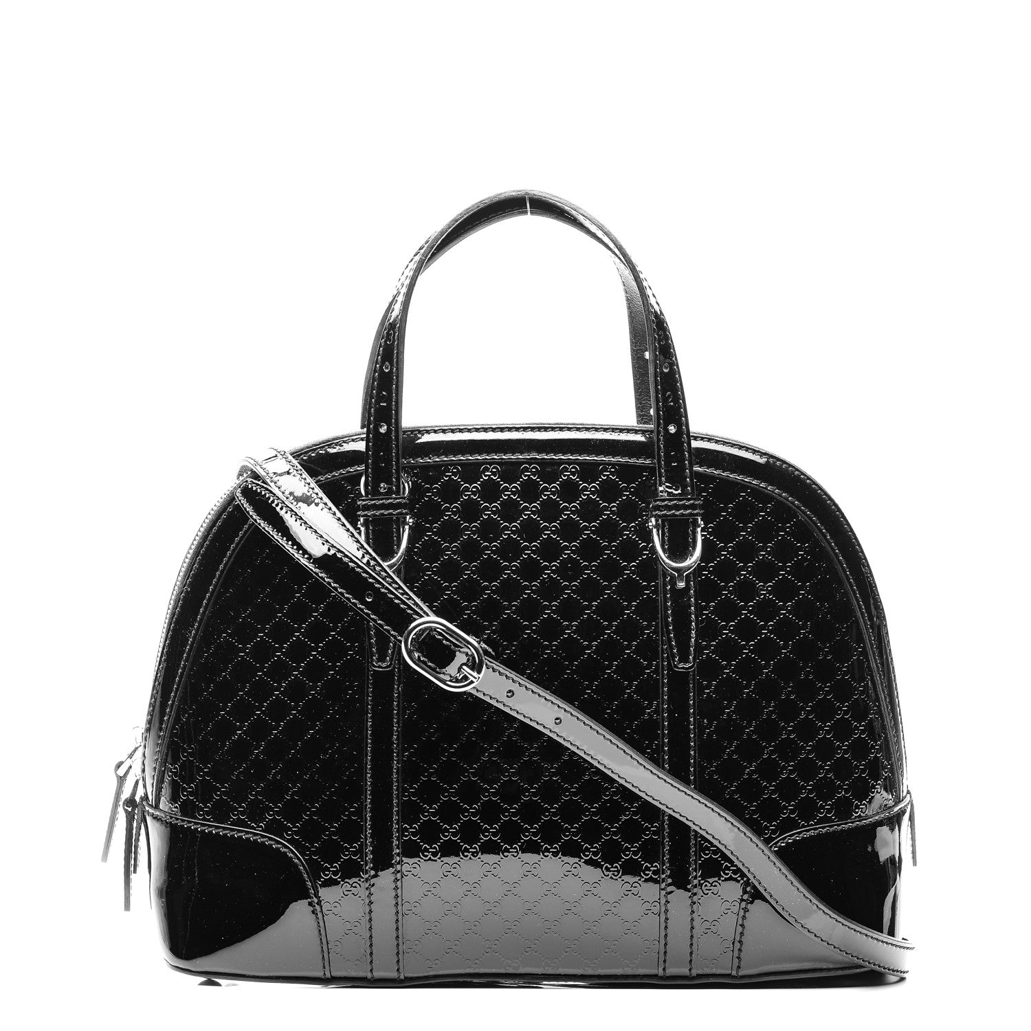 Gucci Patent Microguccissima Small Nice Top Handle Dome Bag Black 1 of 10