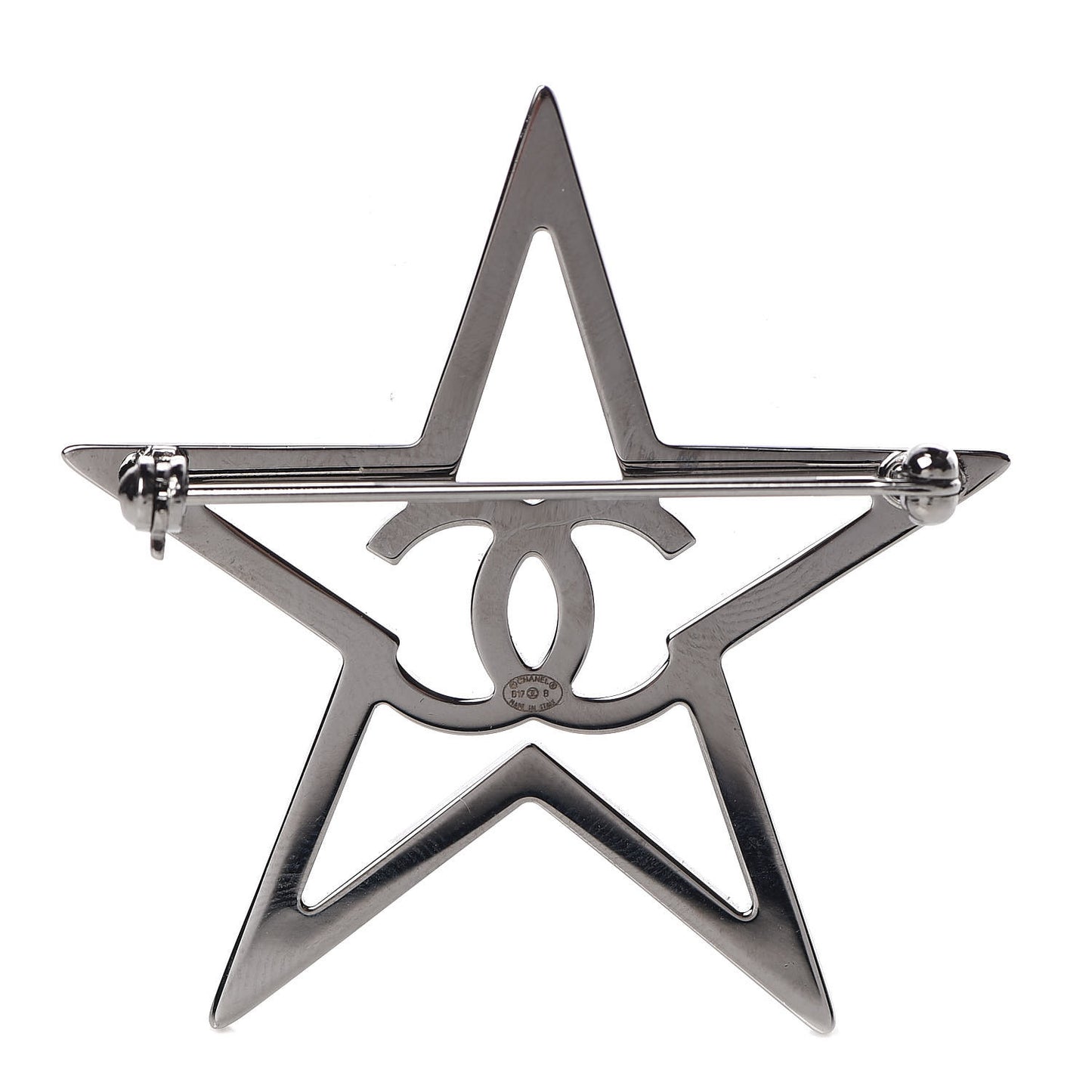 Ruthenium Crystal Star CC Brooch Blue