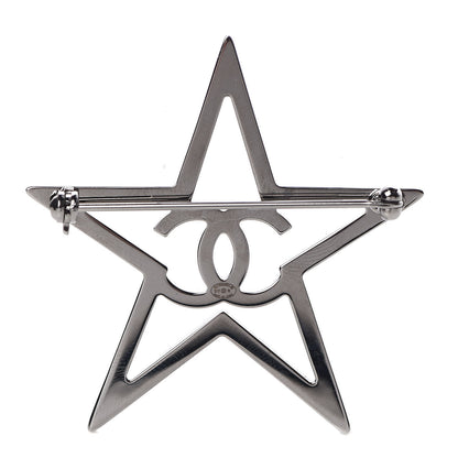 Chanel Ruthenium Crystal Star CC Brooch Blue 3 of 4