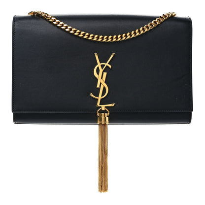 Saint Laurent Smooth Calfskin Medium Classic Monogram Kate Tassel Satchel Black 1 of 9