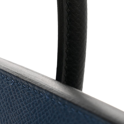 Hermes Epsom Tri-Color Birkin 25 Deep Bleu Bleu Hydra Black 12 of 13