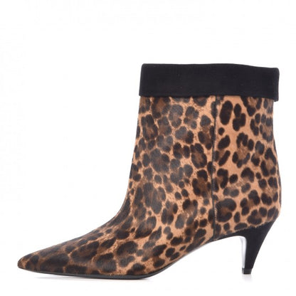 Saint Laurent Pony Hair Leopard Printed Charlotte Booties 37 Naturale 1 of 8