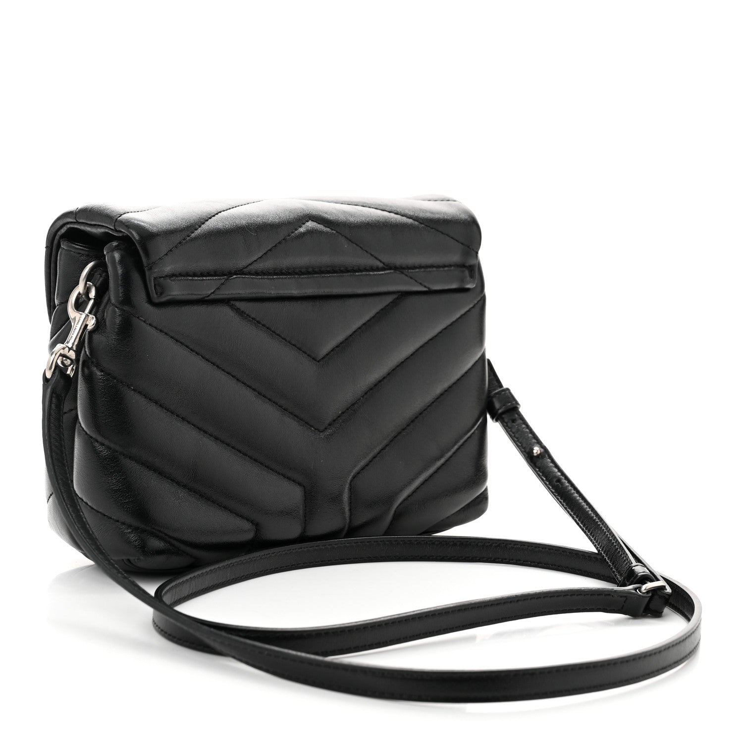 Saint Laurent Calfskin Y Quilted Monogram Toy Loulou Crossbody Bag Black 3 of 13