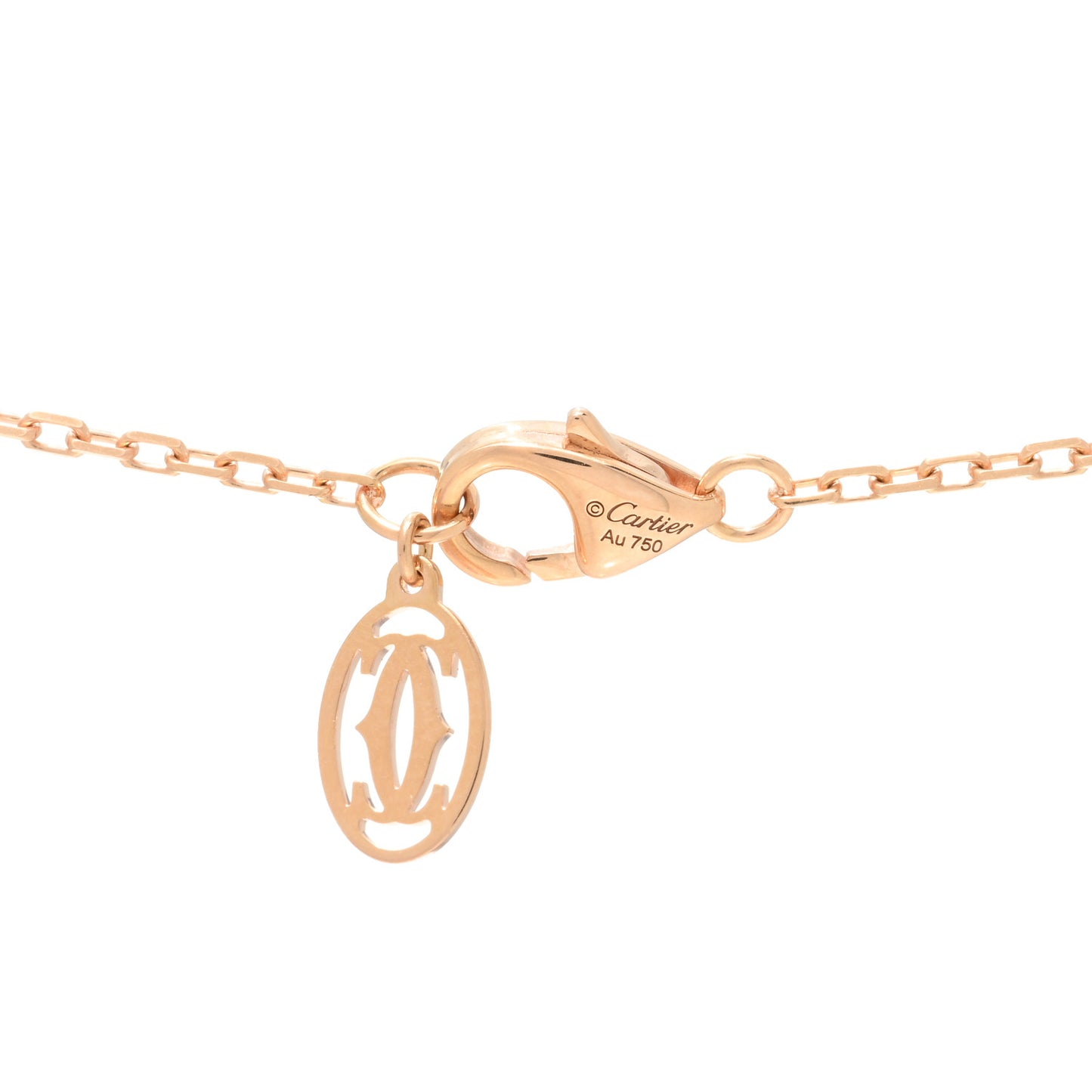 18K Pink Gold Diamond Juste Un Clou Paved Pendant Necklace