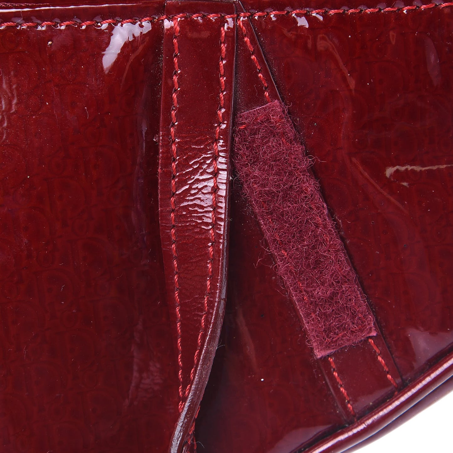 Patent Diorissimo Saddle Wristlet Dark Red