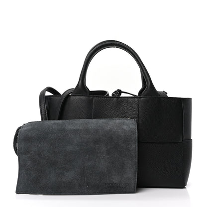 Bottega Veneta Grained Calfskin Intrecciato Mini Arco Tote Black 3 of 10