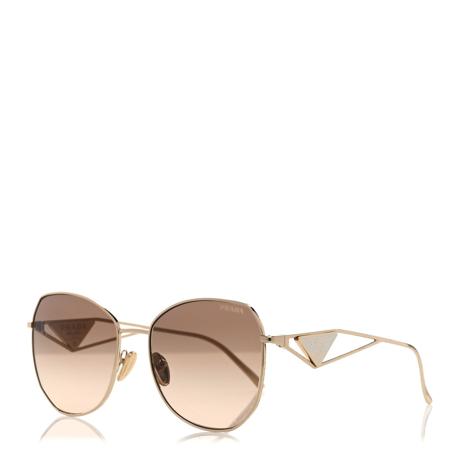 Prada Metal Symbole Triangle Logo Sunglasses SPR57YS Anthracite Gray Cammeo Beige 1 of 9
