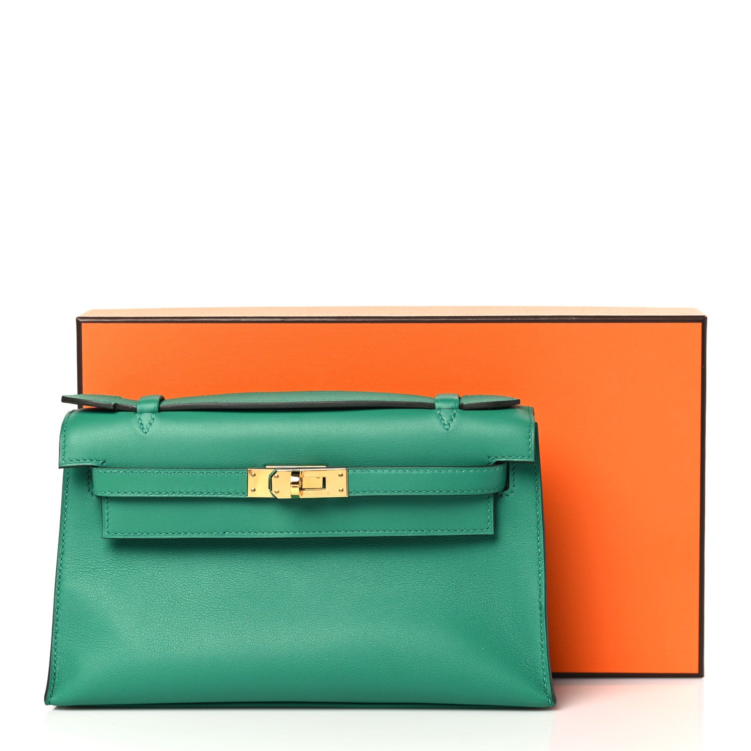 Hermes Swift Kelly Pochette Clutch Vert Vertigo 11 of 11