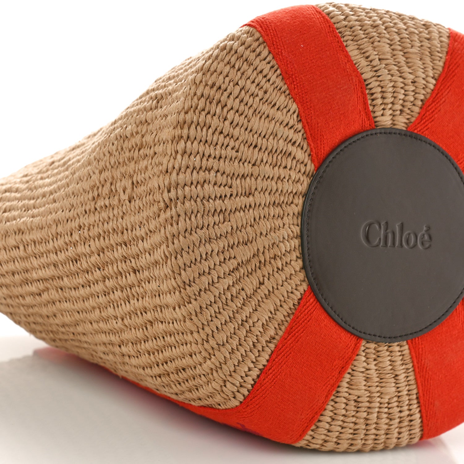 Chloe Raffia Large Woody Basket Bag Orange 7 of 8