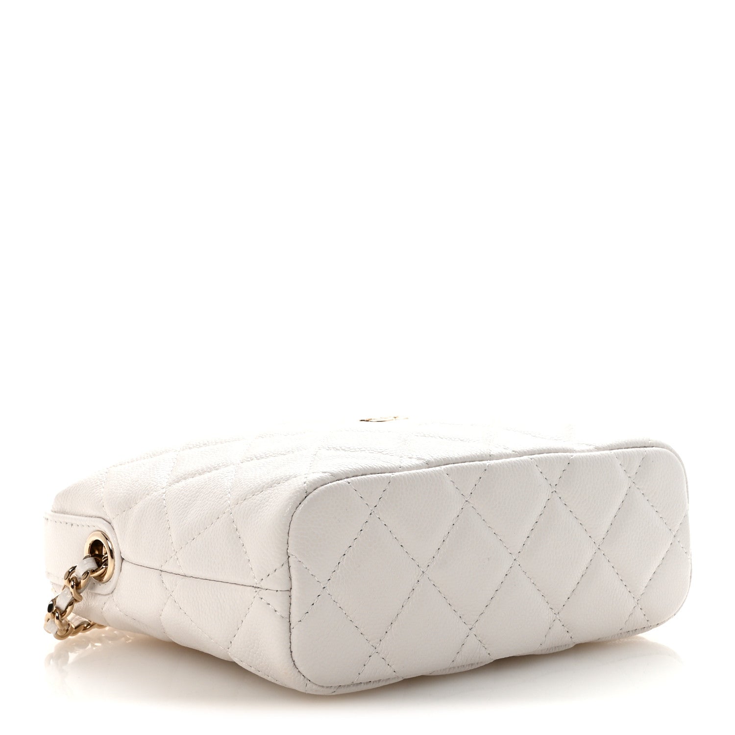 Chanel Caviar Quilted Hobo Clutch With Chain White 4 of 11