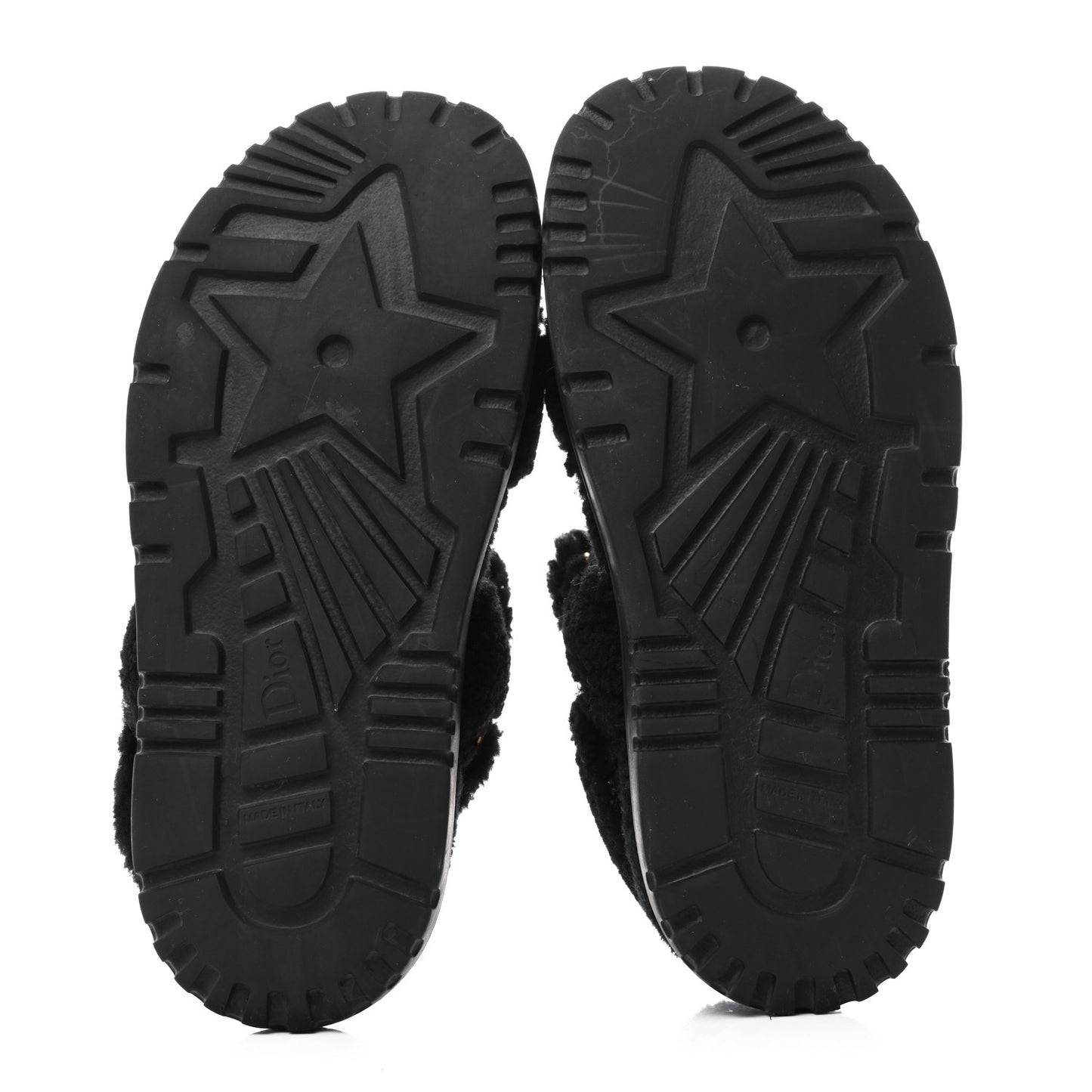 Shearling Dioract 10mm Sandals 38 Black