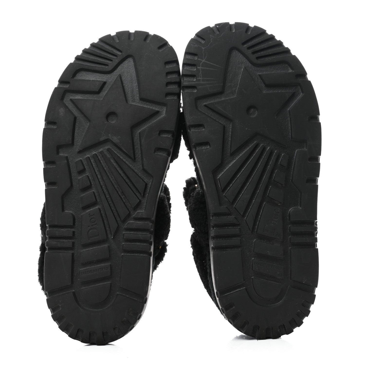 Christian Dior Shearling Dioract 10mm Sandals 38 Black 5 of 8