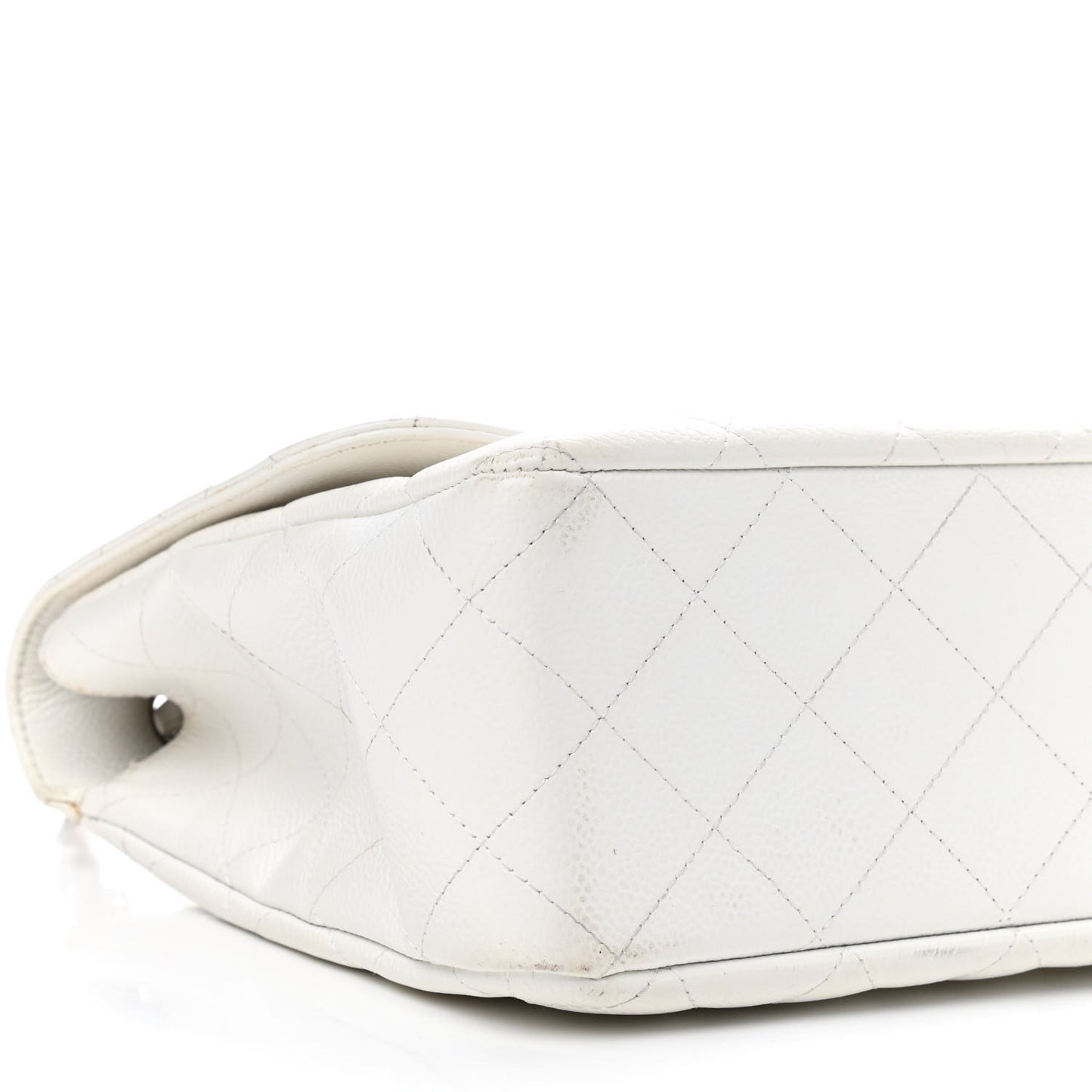 Caviar Quilted Jumbo Single Flap White
